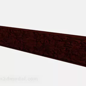 Chinese Peony Flower Decoration Screen 3d model