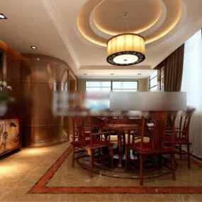Chinese Restaurant Ceiling Interior 3d model