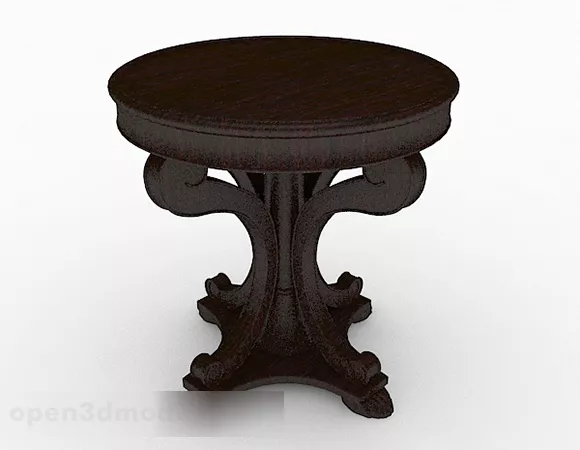 Chinese Solid Wood Round Dining Table 3d model Chinese Solid Wood Round Dining Table 3d model