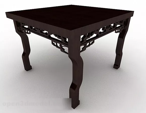 Chinese Square Dining Table Design 3d model Chinese Square Dining Table Design 3d model