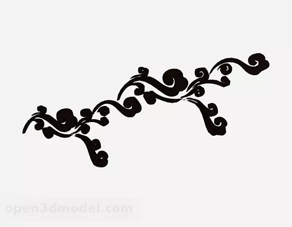 Chinese Auspicious Cloud Pattern Sculpture 3d model Chinese Auspicious Cloud Pattern Sculpture 3d model