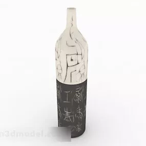 Chinese Black And White Bicolor Vase 3d model