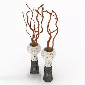 Black And White Ceramic Vase 3d model