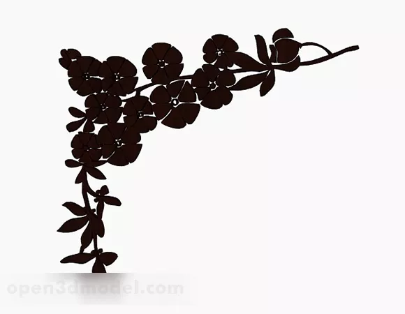 Chinese Style Brown Carved 3d model Chinese Style Brown Carved 3d model