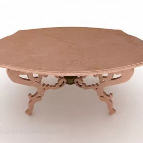 Chinese Style Brown Dining Table 3d model