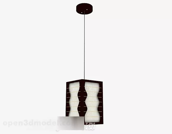 Chinese Brown Hexagon Chandelier 3d model Chinese Brown Hexagon Chandelier 3d model
