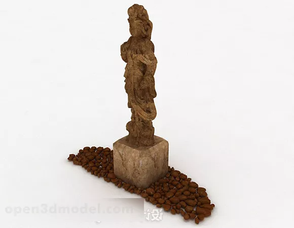 Chinese Portrait Sculpture 3d model Chinese Portrait Sculpture 3d model