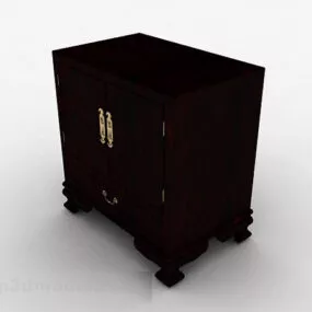 Chinese Brown Wardrobe 3d model