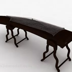 Chinese Wooden Guzheng Music Instrument 3d model