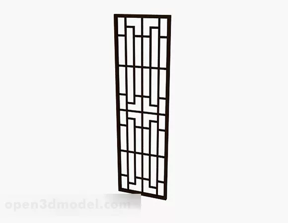 Chinese Design Brown Wooden Partition 3d model Chinese Design Brown Wooden Partition 3d model