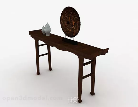 Chinese Style Brown Wooden Table 3d model Chinese Style Brown Wooden Table 3d model