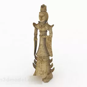 Chinese Style Carved Noble Lady Ornament 3d model