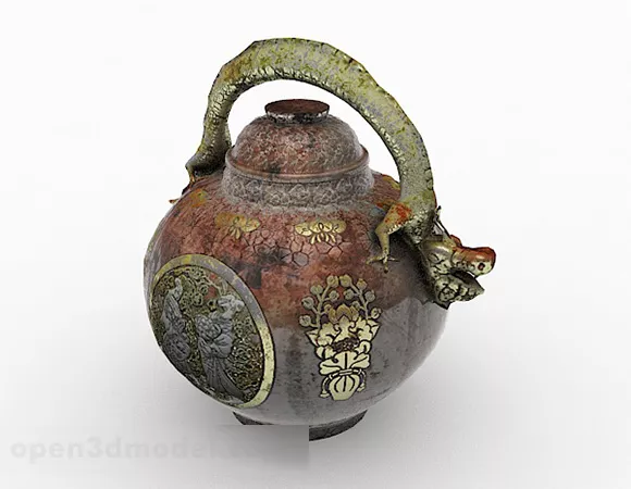 Chinese Ceramic Teapot 3d model Chinese Ceramic Teapot 3d model