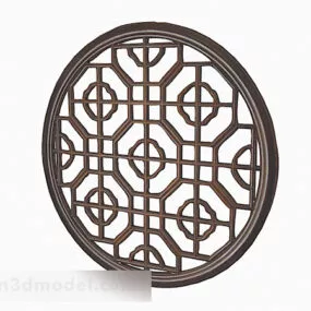 Chinese Circular Hollow Pattern Window 3d model
