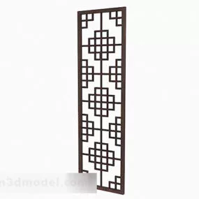 Chinese Brown Hollow Shape Screen Partition 3d model