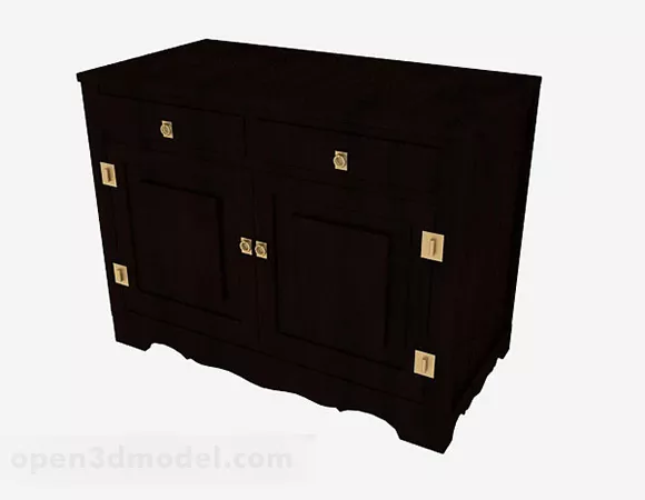 Rustic Locker With School Accessories Inside 3d model