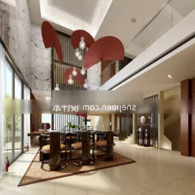 Modern Architecture Dining Space Interior 3d model