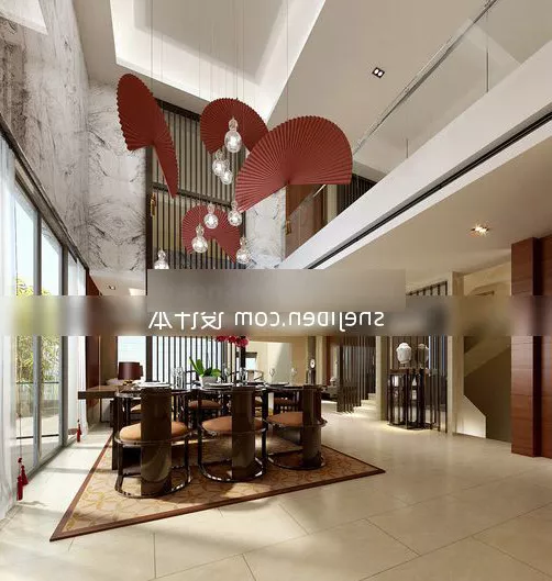 Modern Architecture Dining Space Interior 3d model Modern Architecture Dining Space Interior 3d model