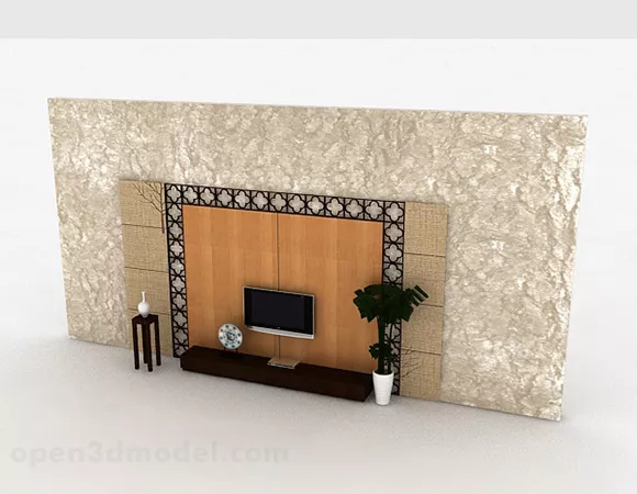 Chinese Fashion Tv Background Wall 3d model Chinese Fashion Tv Background Wall 3d model