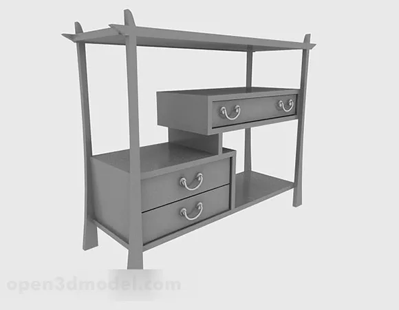 Chinese Style Gray Display Cabinet 3d model Chinese Style Gray Display Cabinet 3d model