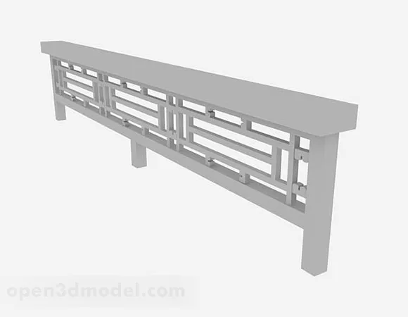 Chinese Style Gray Railing 3d model Chinese Style Gray Railing 3d model