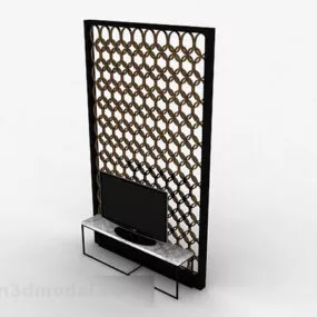 Chinese Hollow Fashion Tv Cabinet 3d model