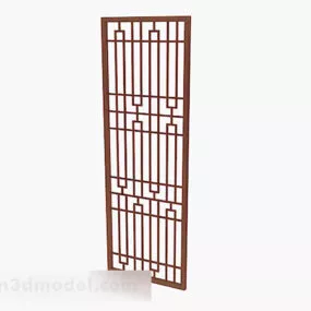 Chinese Style Hollow Single Door Window 3d model