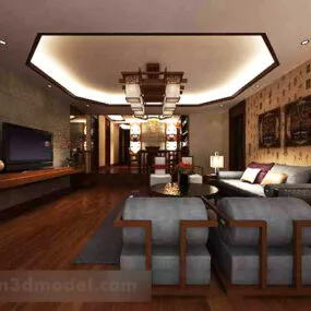 Chinese Style Living Room 3d model