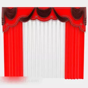 Chinese Style Red Curtain 3d model