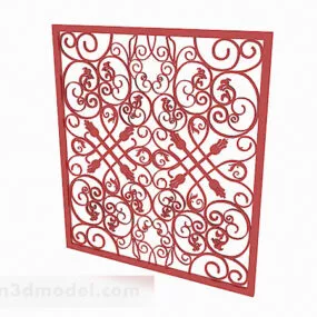 Chinese Style Red Partition 3d model