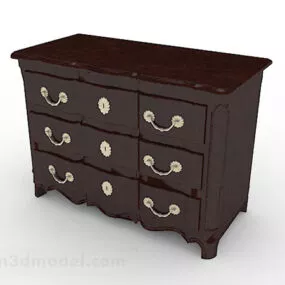 Chinese Style Retro Wooden Hall Cabinet 3d model