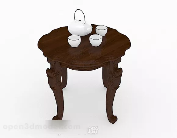 Chinese Round Small Coffee Table Furniture 3d model Chinese Round Small Coffee Table Furniture 3d model