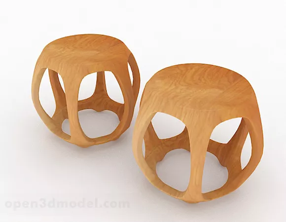 Chinese Design Round Stool Combination 3d model Chinese Design Round Stool Combination 3d model