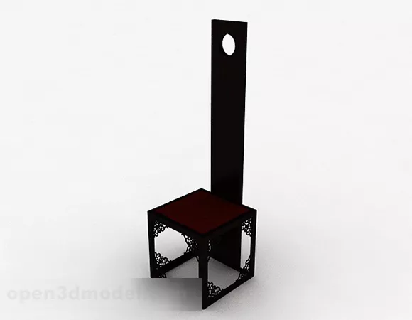 Chinese Square Carved Wooden Chair 3d model Chinese Square Carved Wooden Chair 3d model