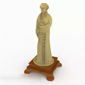 Chinese Style Stone Carved Ancient Lady 3d model