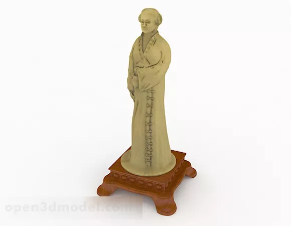 Chinese Style Stone Carved Ancient Lady 3d model Chinese Style Stone Carved Ancient Lady 3d model