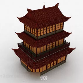 Chinese Three Story Ancient Building 3d model