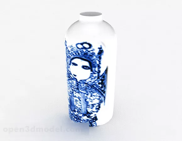 Chinese White Ceramic Vase Ornament 3d model Chinese White Ceramic Vase Ornament 3d model