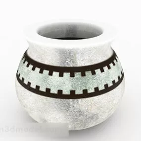 Chinese White Pattern Porcelain Vase 3d model