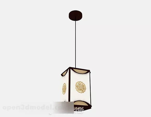 Chinese White Square Chandelier 3d model Chinese White Square Chandelier 3d model