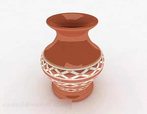 Chinese Wide Mouth Vase 3d model Chinese Wide Mouth Vase 3d model
