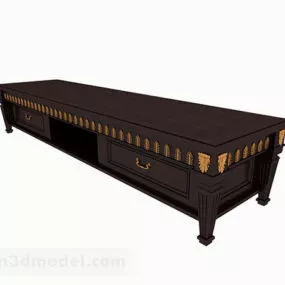 Chinese Style Wooden Brown Tv Cabinet 3d model