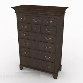 Chinese Design Wooden Brown Cabinet 3d model