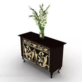 Chinese Style Wooden Carved Hall Cabinet 3d model