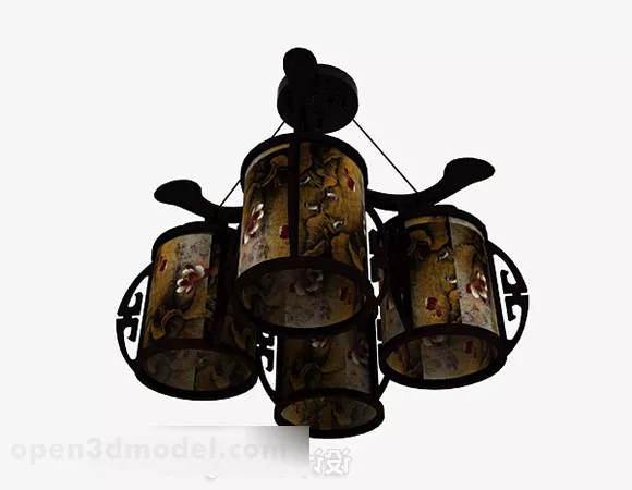 Chinese Style Wooden Chandeliers 3d model Chinese Style Wooden Chandeliers 3d model