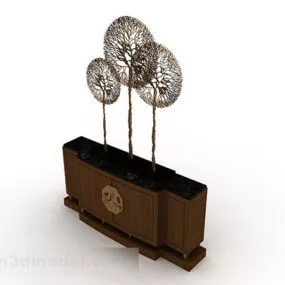 Chinese Wooden Decoration Hall Cabinet Design 3d model