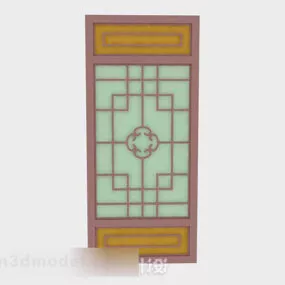 Chinese Style Wooden Door 3d model