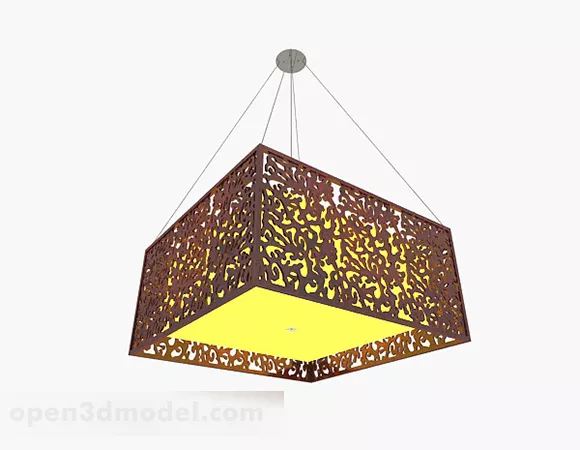 Chinese Style Wooden Hollow Chandelier 3d model Chinese Style Wooden Hollow Chandelier 3d model