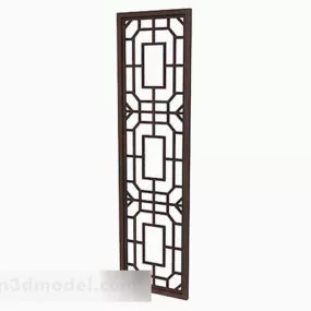 Chinese Design Wooden Partition 3d model