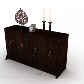 Chinese Style Wooden Porch Cabinet 3d model